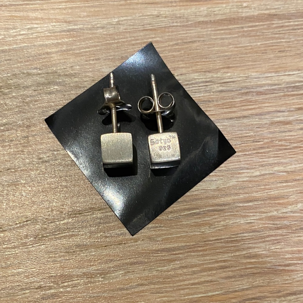 Sterling Silver Square Stud Earrings